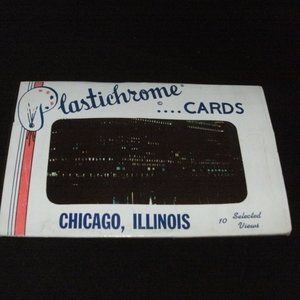 COLLECTIBLE VINTAGE PLASTICHROME PACK of 10 CHICAGO ILLINOIS POSTCARDS unused